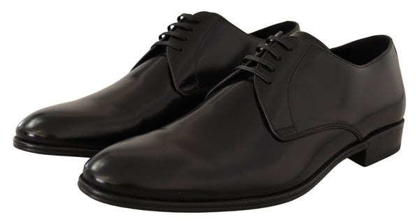 Schwarze Leder Schnürschuhe Männer Kleid Derby Schuhe