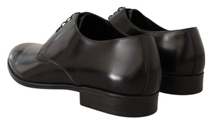 Schwarze Leder Schnürschuhe Männer Kleid Derby Schuhe