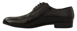 Schwarze Leder Schnürschuhe Männer Kleid Derby Schuhe