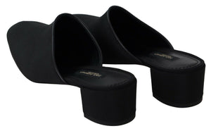 Schwarze Grosgrain-Sandalen Sandalen Frauen Schuhe