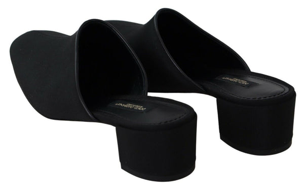 Schwarze Grosgrain-Sandalen Sandalen Frauen Schuhe