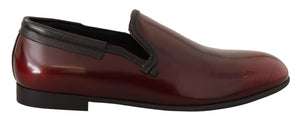 Bordeaux Lackleder Kleid Loafers Schuhe