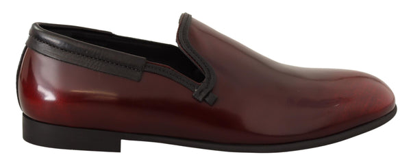 Bordeaux Lackleder Kleid Loafers Schuhe