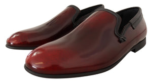 Bordeaux Lackleder Kleid Loafers Schuhe