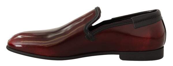 Bordeaux Lackleder Kleid Loafers Schuhe