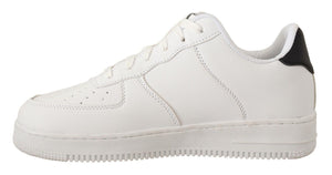 Weißes Leder Perforiert Lace Up Sneakers Casual Männer Schuhe