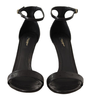 Schwarz Strauß Knöchelriemen Heels Sandalen Schuhe