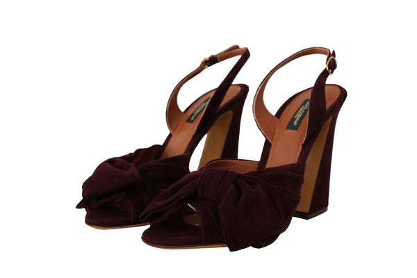Dunkellila Wildleder Riemchensandalen Schuhe