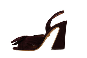 Dunkellila Wildleder Riemchensandalen Schuhe