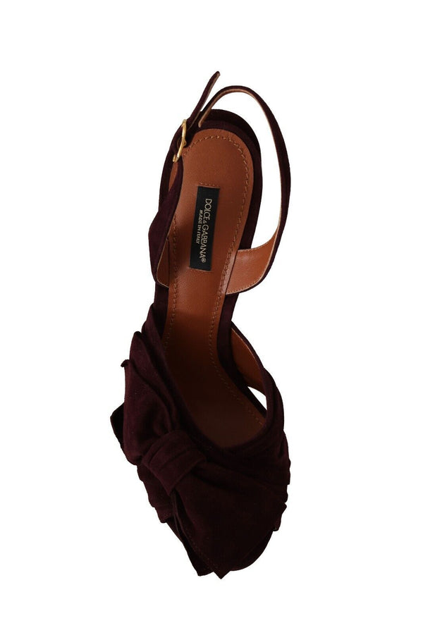 Dunkellila Wildleder Riemchensandalen Schuhe