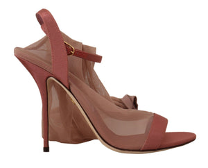 Rosa Tüll Stretch Riemchensandalen Schuhe