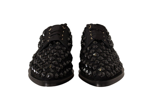 Schwarze Schnürschuhe mit Nieten Formal Flats Schuhe