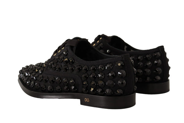 Schwarze Schnürschuhe mit Nieten Formal Flats Schuhe