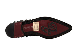 Schwarze Schnürschuhe mit Nieten Formal Flats Schuhe