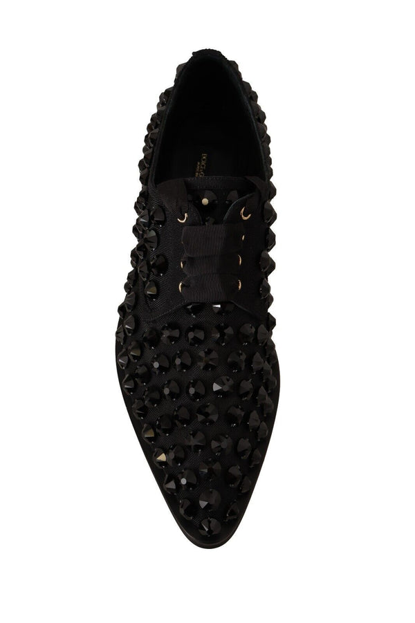 Schwarze Schnürschuhe mit Nieten Formal Flats Schuhe