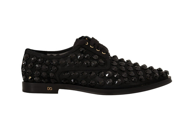 Schwarze Schnürschuhe mit Nieten Formal Flats Schuhe