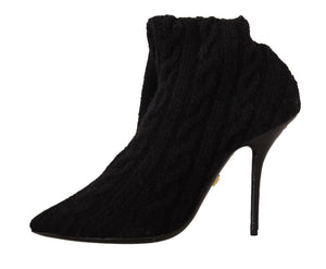Schwarze Stretch-Socken Kniestrümpfe Schuhe