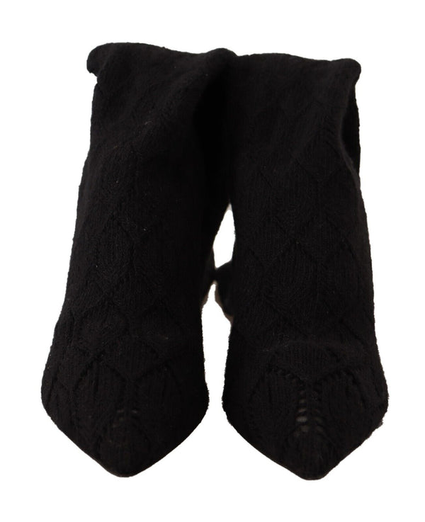 Schwarze Stretch-Socken Kniestrümpfe Schuhe