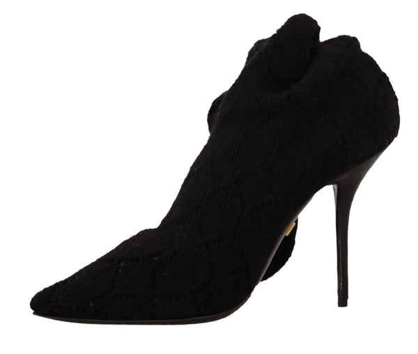 Schwarze Stretch-Socken Kniestrümpfe Schuhe