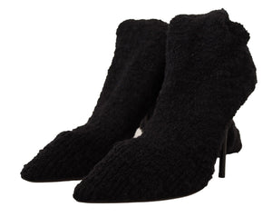 Schwarze Stretch-Socken Kniestrümpfe Schuhe