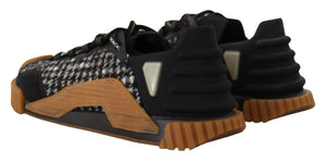 Schwarz Weiß Stoff Lace Up NS1 Turnschuhe