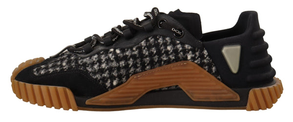 Schwarz Weiß Stoff Lace Up NS1 Turnschuhe