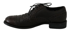 Braune Leder Wingtip Derby Formelle Schuhe