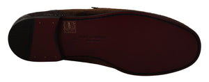 Schuhe Kleid Loafers Braun Leder Slip Schuhe