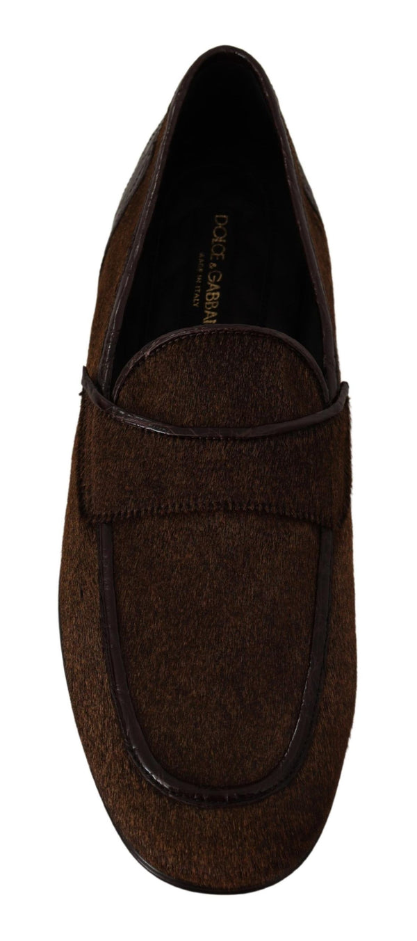 Schuhe Kleid Loafers Braun Leder Slip Schuhe