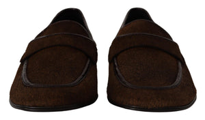 Schuhe Kleid Loafers Braun Leder Slip Schuhe