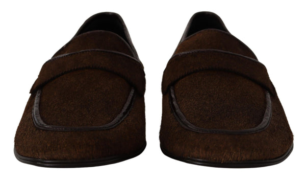 Schuhe Kleid Loafers Braun Leder Slip Schuhe