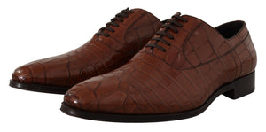 Braunes Krokodilleder Herren Derby Schuhe