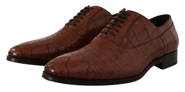 Braunes Krokodilleder Herren Derby Schuhe