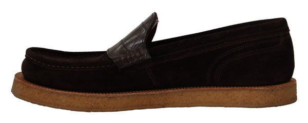 Braun Wildleder Slip On Flats Mokassin Schuhe