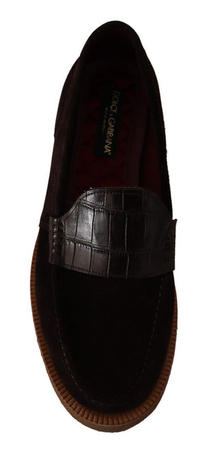 Braun Wildleder Slip On Flats Mokassin Schuhe