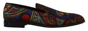 Multicolor Jacquard Krone Hausschuhe Loafers Schuhe