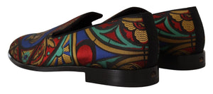 Multicolor Jacquard Krone Hausschuhe Loafers Schuhe