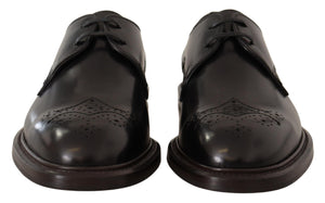 Schwarzes Leder Kleid Formelle Derby Schuhe