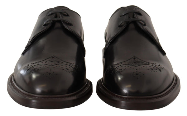 Schwarzes Leder Kleid Formelle Derby Schuhe