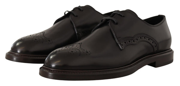 Schwarzes Leder Kleid Formelle Derby Schuhe