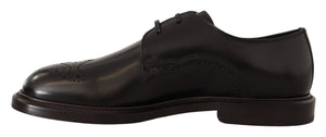 Schwarzes Leder Kleid Formelle Derby Schuhe