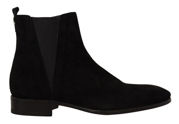 Schwarz Wildleder Leder Chelsea Herren Stiefel Schuhe