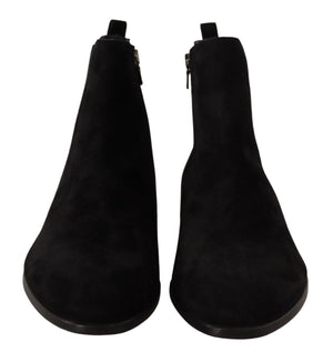 Schwarz Wildleder Leder Chelsea Herren Stiefel Schuhe