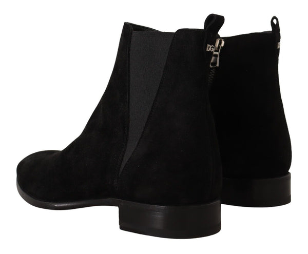 Schwarz Wildleder Leder Chelsea Herren Stiefel Schuhe