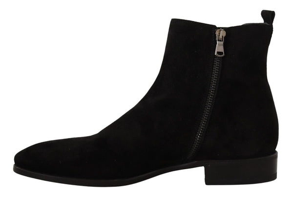 Schwarz Wildleder Leder Chelsea Herren Stiefel Schuhe