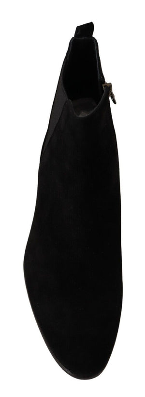 Schwarz Wildleder Leder Chelsea Herren Stiefel Schuhe