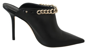 Elegante Schwarz-Gold Leder Pumps