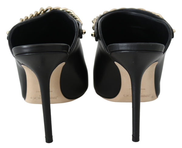 Elegante Schwarz-Gold Leder Pumps