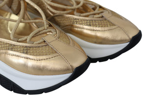 Golden Glamour Mesh Leder Turnschuhe
