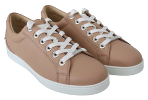 Puderrosa Nappaleder-Sneakers